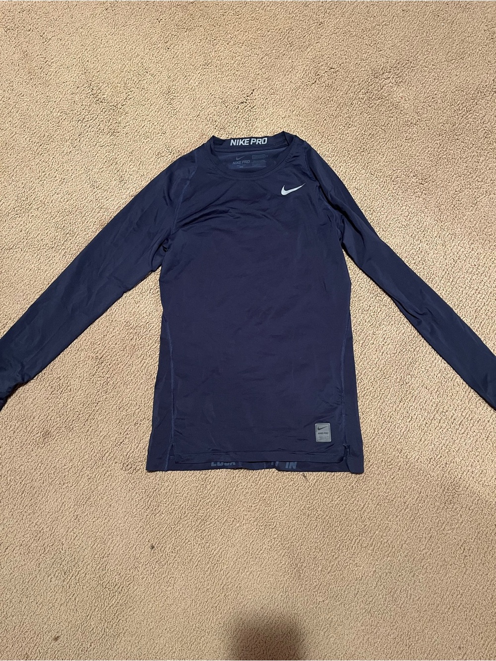 Nike Pro Long Sleeve Top - Navy Blue